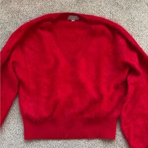 J Crew brushed cashmere V-neck sweater size small